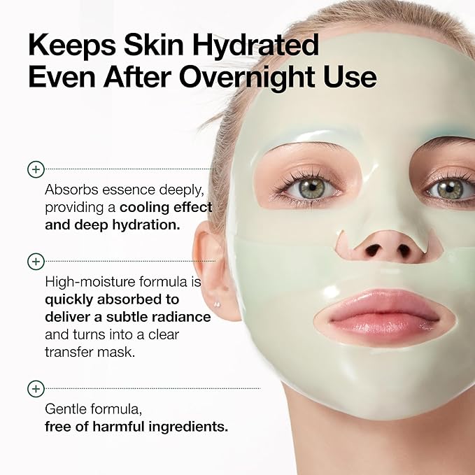 Anua Heartleaf 70 Soothing Collagen Mask, Overnight Face Mask for Sensitive Skin, Hyaluronic Acid, Hydrating Facial Mask, Redness Relief, Natural Color, Korean Skincare, 1.34 fl.oz/4ea