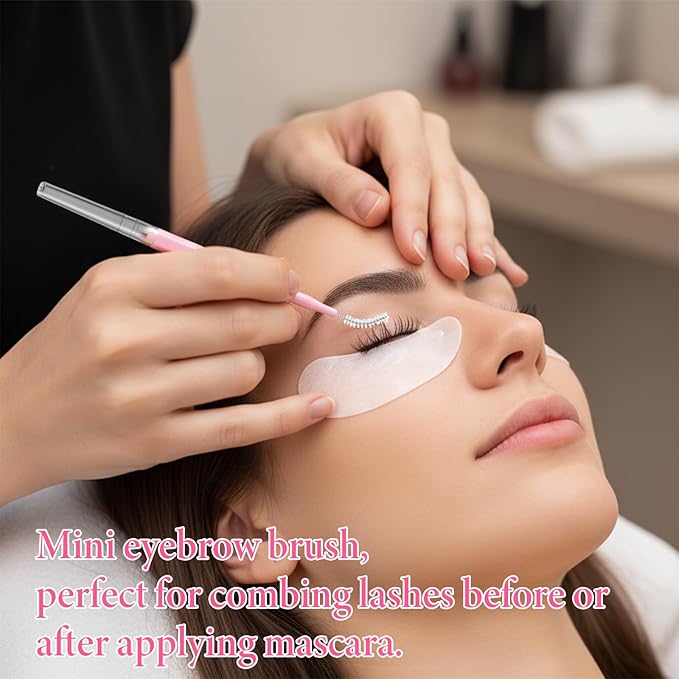 100 Pcs Micro Eyebrow Brush with Cap, Disposable Eyelash Brushes Brow Lamination Brush, Brow Lamination Supplies, Multi Function Micro Brushes, Suitable for Eyelash and Eyebrow Extension Tools