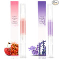 2PCS Cuticle Oil Pens for Nail Care,Cuticle Revitalizer Oil Pen with Soft Brush,Cuticle Oil to Prevent Nail Cracking and Dry (Cherry & Lavender Flavor)