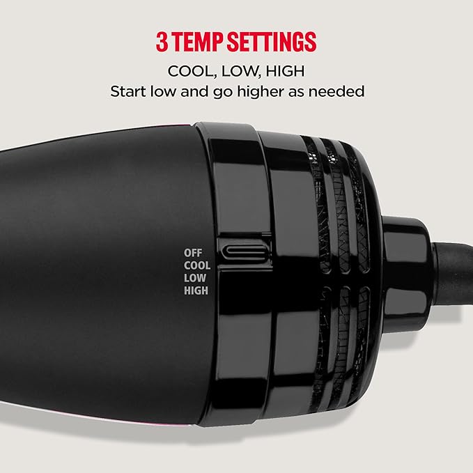 REVLON One-Step Volumizer Hair Dryer and Styler – Easy Salon-Style Blowouts – Less Frizz, More Shine, and Reduced Heat Damage, for All Hair Types and Lengths (Black) (Pack of 2)