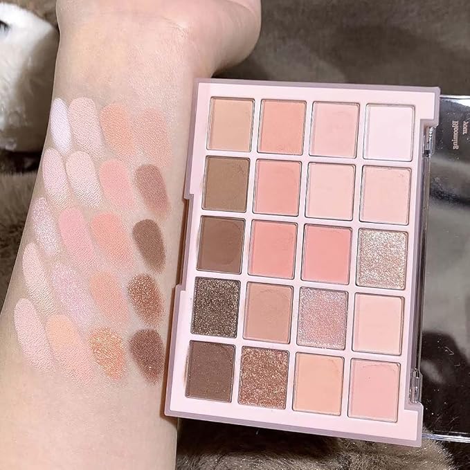 CAKAILA 20Colors Nude Pink Brown Basics Matte Eyeshadow Palette,Eye Shadow Travel Makeup Palette all in one Long Lasting Waterproof,Great for Travel Gift Kit