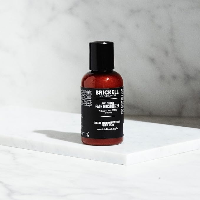 Brickell Men's Daily Essential Face Moisturizer for Men, Fast-Absorbing Face Lotion with Niacinamide, Green Tea, and Hyaluronic Acid, 2 Ounce, Unscented