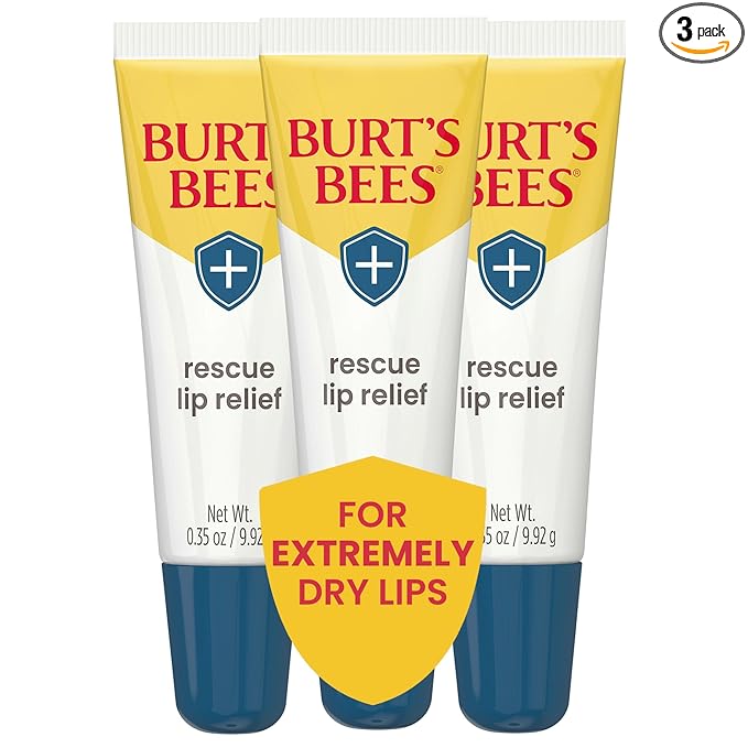 Burts Bees Rescue Lip Relief with Shea Butter and Echinacea, 100% Natural Origin, 0.35 Ounces