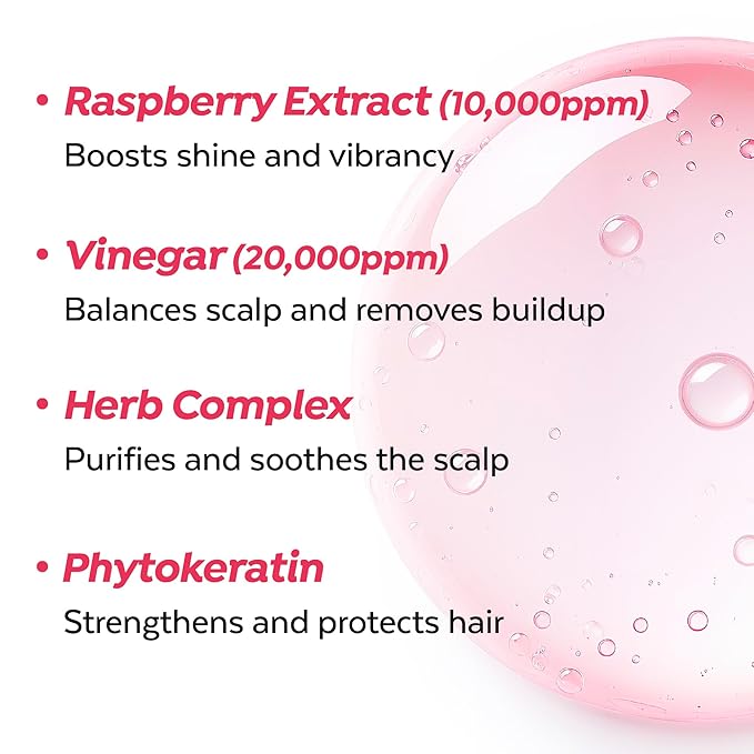 A’PIEU Raspberry Hair Vinegar Rinse for Scalp Detox & Clean, Smooth & Shiny Hair, Clarifying Treatment for Dandruff, Buildup, Oily & Itchy Scalp, pH Balancing, Korean Haircare, 6.76 fl oz