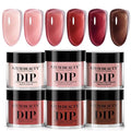 AZUREBEAUTY Dip Powder Set 6 Pcs Jelly Blush Gradient , Natural Dipping Powder French Nail Art Starter Manicure Salon DIY at Home