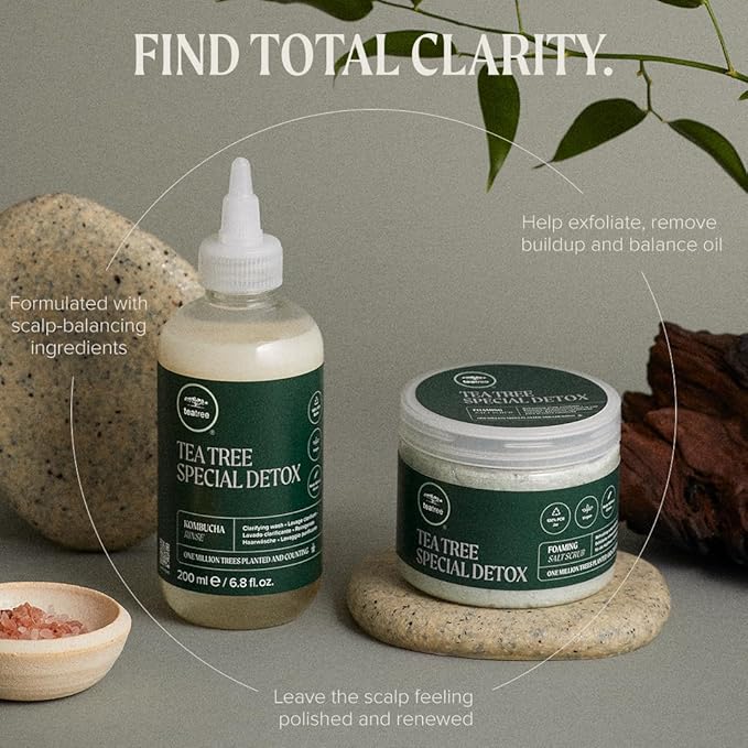 Tea Tree Special Detox Foaming Salt Scrub, Exfoliates, Refreshes Scalp, For All Hair Types, 6.5 oz.