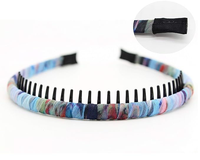 JOBAND 4-Pack Multi-colored Resin Teeth Hair Hoop Non-slip Comfortable Women's/Girls Fashion Headbands