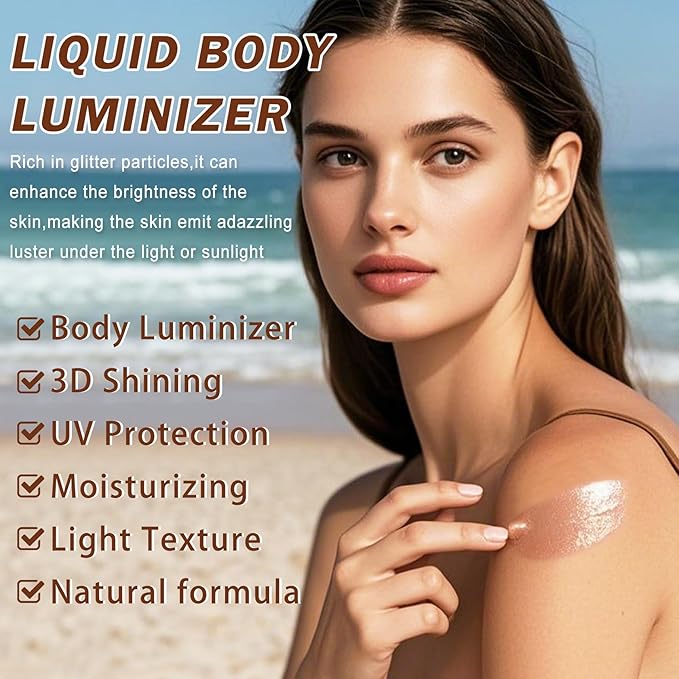 Body Glow Oil,SPF 45 Broad Spectrum,Glow Shimmer Sunscreen,Moisturizing Body Shimmer Oil,Lightweight Non-Sticky,Absorbs Quickly,Glowing Results,02 Diamond Platinum