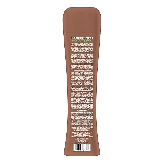 Naissant Glow Mocca Hair Toning Shampoo |High-Purity Pigments |Neutralizes Red &Orange Undertones |For Brown &Mocha Hair |Hyaluronic Acid, Collagen &Biotin | Paraben, Ammonia &Sulfate Free |10.1 Fl.Oz