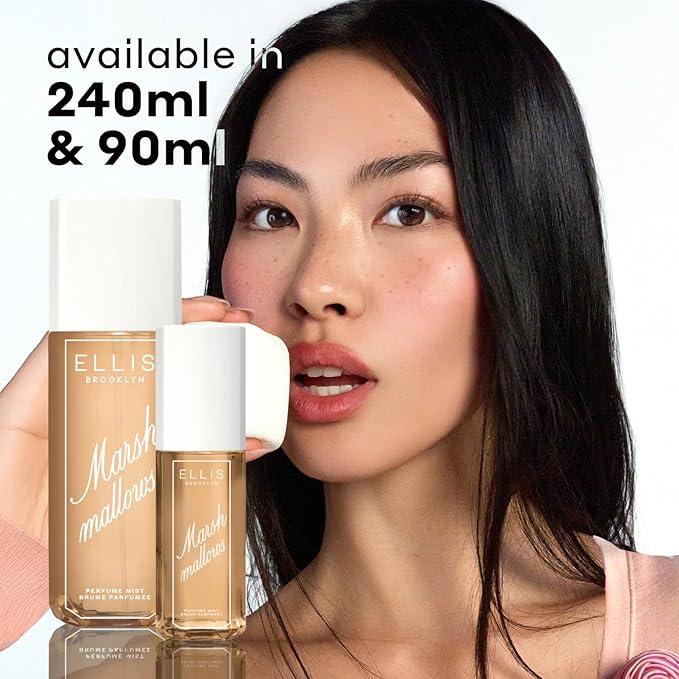 Ellis Brooklyn MARSHMALLOWS Perfume Mist, Gourmand Scent with Marshmallow, Caramel Accord, & Milky Musks, Vegan Perfume, Made In The USA, 240ml/8.1f fl oz