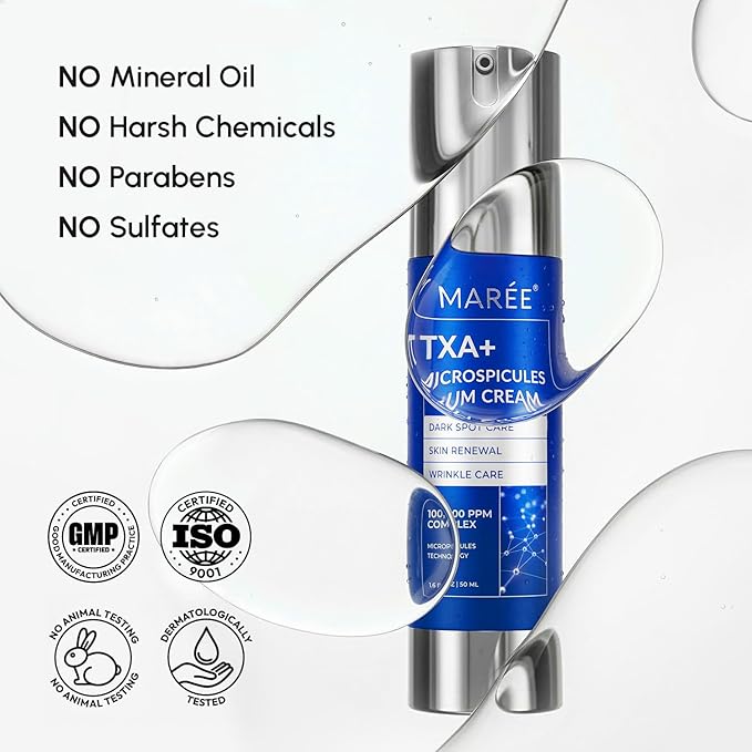 MAREE TXA Tranexamic Acid Serum Cream with Microspicules 100,000 PPM Complex - Alpha Arbutin Cream - Face Crema para Manchas Oscuras en la Cara
