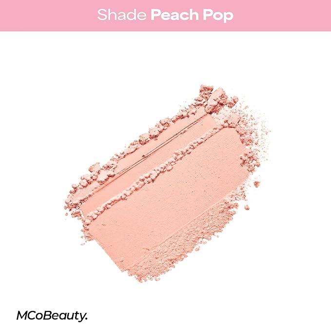 MCoBeauty Glow Up pH Powder Blush - Peach - Color Activated Soft Matte Blusher for Cheeks - Blendable, Buildable & Long Wearing Face Makeup - Natural Finish - Vegan & Cruelty Free