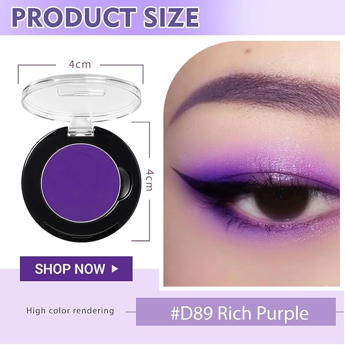 Refillable Eyeshadow Palette - Matte/Glitter/Duo-Chrome Pressed Powder & Cream Formula, Neutral/Shimmer/Smokey Multichrome, Travel-Friendly Iron Pan Refills (Matte, D89)
