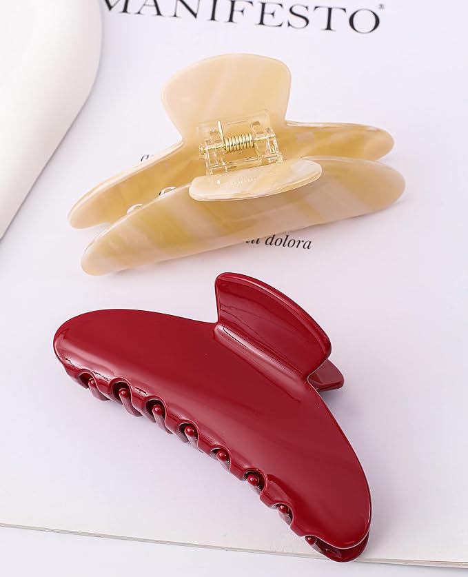 2 Pack Acetate Hair Claw Clips for Women 4 Inch Large Claw Hair Clips for Thin to Thick Hair