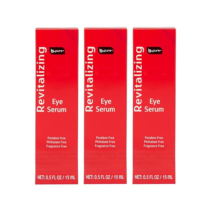 b.pure Revitalizing Eye Serum | Niacinamide, Vitamin E, Vitamin B5 | Anti-Aging, Anti-Wrinkle | 1.36 oz, 3-Pack