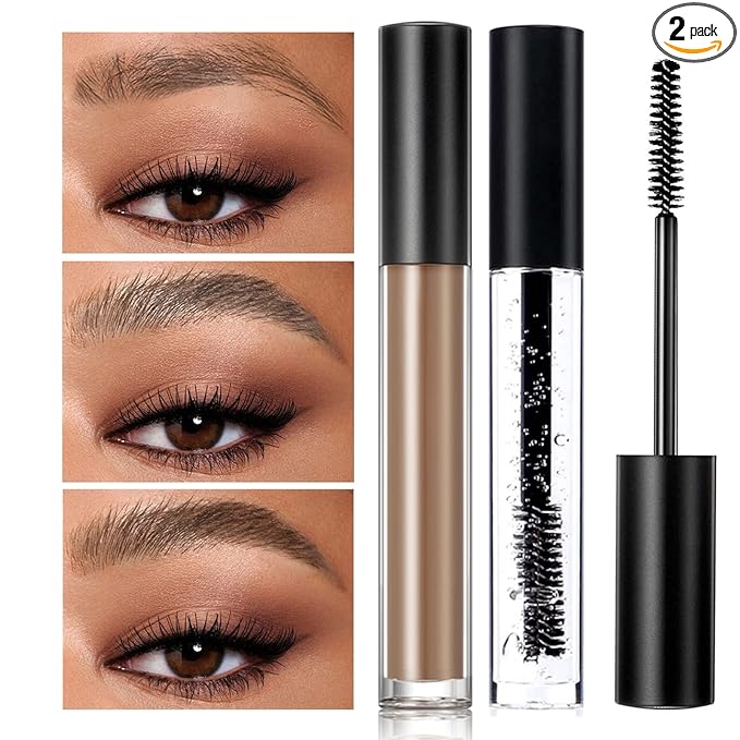 DAGEDA Clear Eyebrow Setting Gel, Brow Fix Gel, Waterproof And Sweat-Proof Eyebrow Repair Liquid Brows Styling Beauty Salon Home Use Makeup, 1.81oz (Clear and Light Brown)