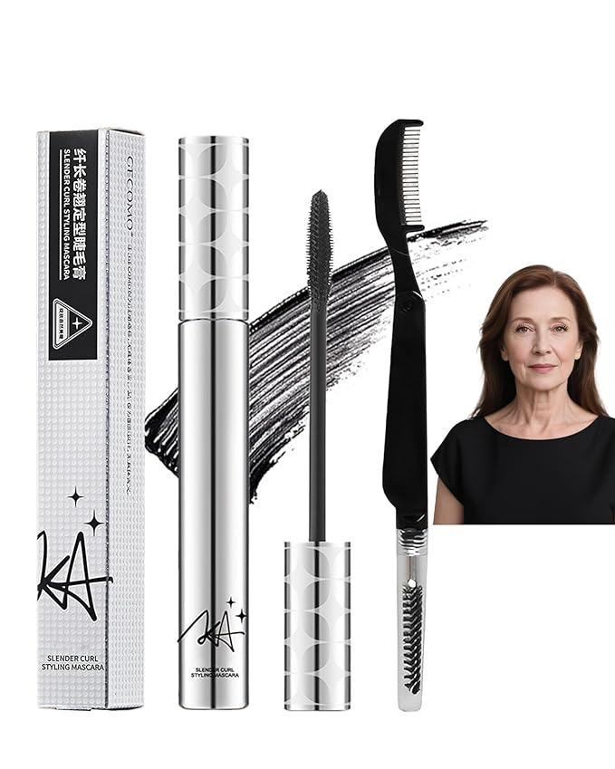 Mascara for Older Women 60 Plus,Black Prime Waterproof Length and Volume Lash Mascara for Mature Hypoallergenic Volumizing Máscara with Thinning Lashes,Long Lasting No Clumps for Sensitive Eyes-01