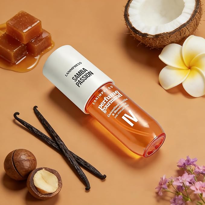 3 FL OZ No.4 Hair Mist and Body Spray for Women,Eau De Parfum, Amber Gourmet Perfume, Sweet Scent– With Notes of Roasted Macadamia Nuts,Caramel Vanilla,Coconutblossom, Travel Size Fragrance