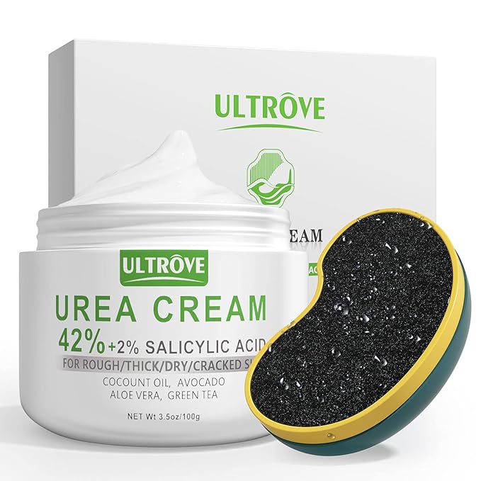 Urea Cream 42% - 2% Salicylic Acid Foot Moisturizer - Callus & Dead Skin Remover, Repairing Foot File, 3.5 oz