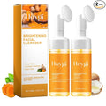 HOYGI Turmeric Face Wash with Brush, Turmeric Foaming Facial Cleanser for All Skin Types, 3.38 Fl Oz/pcs, 2 Pack