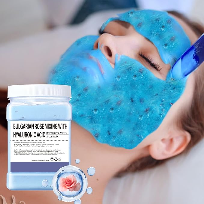 Hydro Jelly Masks for Women Home Spa,Hydrating & Moisturizing Peel-Off Rubber Gel Face Mask Skin Care,Professional Jelly Mask for All Skin Types 23 Fl Oz（Rose with Hyaluronic Acid）