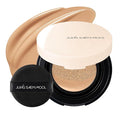 JUNG SAEM MOOL Essential Skin Nuder Cushion | Natural Finish, Buildable Coverage Cushion Foundation by Korean Makeup Artist (Mini, 0.17 Fl Oz), 25W Latte