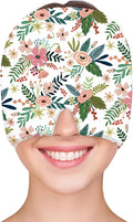 ZNÖCUETÖD Migraine Headache Relief Cap Hat, Head ice Pack Wrap Cooling Gel Ice Beanie Cold Cap Hot/Cold Compress Therapy for Sinus, Stress, Tension, Head Pain Relief - Reusable Gift for Women (White)