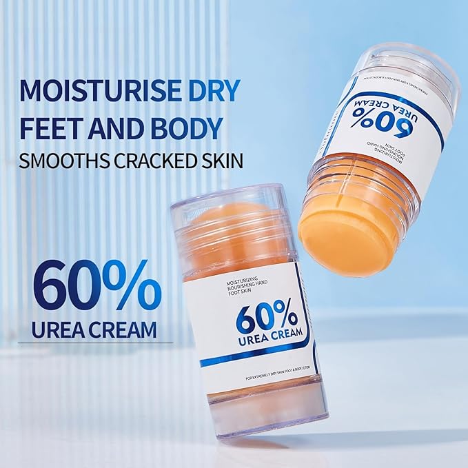 Foot Care Urea Cream Stick 60% Urea Deeply Moisturising with Rapid Absorption Nourishes Dry Skin Removes Dead Skin Suitable for Feet, Knees and Elbows 40g