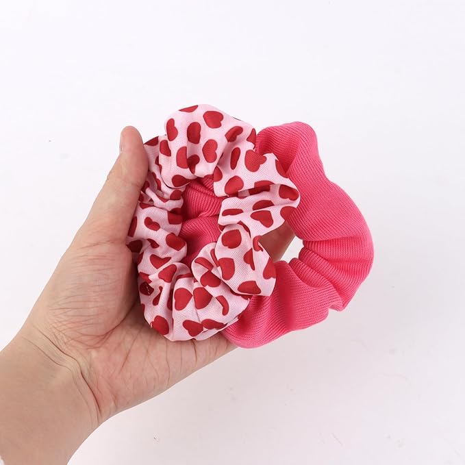 Silk Satin Scrunchies for Women Girls 12 PCS Valentine Hair Scrunchies Silk Satin Hair Ties for Thick Hair Bulk Hair Ties Hair Accessories