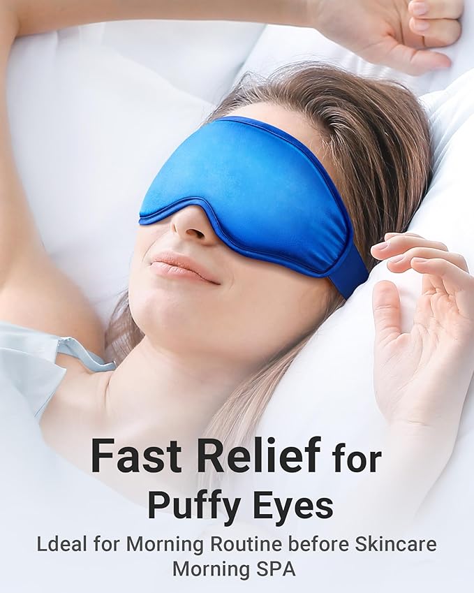 Cooling Eye Mask for Puffy Eyes: Fsa Eligible Items Hsa, Face Ice Eye Pack for Migraine After Surgery Relief - Reuable Cold Compress for Headaches Puffiness - Comfortable Weighted Fit Gel Sleep Mask