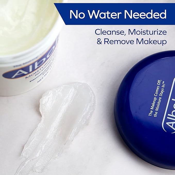 Albolene Moisturizing Cleanser & Makeup Remover Balm - Fragrance-Free Facial Cream for Cleansing & Hydration - Multi-Use Skincare for All Skin Types - No Harsh Chemicals - 12 oz,(Pack of 12)