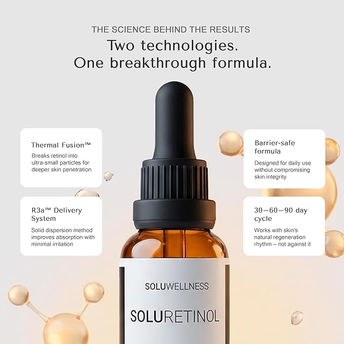 Retinol Serum for Face Wrinkles – Skin Renewing Day & Night System (2 x 30 ml) – Anti Aging Skin Booster Serum, Moisture-Locking Duo for Eyes, Neck & Deep Lines