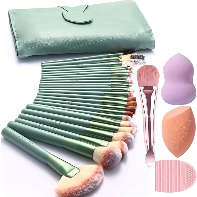 Makeup Brushes, Quality Make Up Brushes 28Pcs Makeup Brushes Set Professional, Beginner Make-up Sets With Case, Soft Brush Kits Sponges Masks Spatula,Travel-Friendly Women Girls Gift Sets