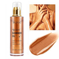 Body Shimmer Oil 100ml, Long Lasting Moisturizing Face & Body Luminizer, Waterproof Liquid Illuminator, Shimmer Glitter Oil Highlighter (#04 Golden Brown)