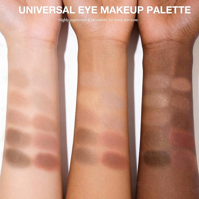 10 Colors Nude Eyeshadow Palette, Matte Beige Pink Brown Mauve Eye Shadow for Older Women, Long Lasting Blendable Smooth Versatile Natural Cream-to-Powder Eyeshadow Makeup with Brush Travel Kit