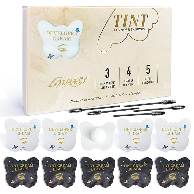 Lash Color Kit Black Eyelash Color for Lashes and Brows, Instant Result with Natural Effects Lasts 4 Weeks Easy to Use for Salon & Home