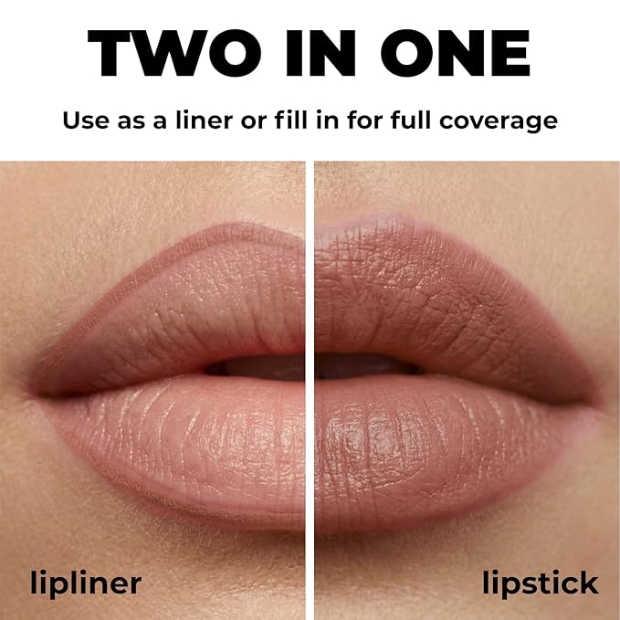 Lamel Gel Lip Liner Pencil - Tea Rose - 2-in-1 Waterproof Lip Liner - 8-Hour Wear, Creamy Texture, Sharpenable, High Pigment - Provides Smooth Finish or Full Coverage - N.405