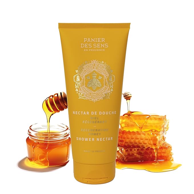 Panier des Sens - Honey Moisturizing Body Wash for Women & Men - Gentle Shower Gel - 96% Natural - Normal, Sensitive Skin - Body Care Made in France, SLS Free, Vegan - 6.8 floz