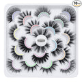 DYSILK Mink Lashes Fake Eyelashes - Mink Eyelashes Fluffy 10 Styles Mixed Pairs 6D Faux Lashes Pack Lashes Natural Look Wispy Fluffy Cat Eye Reusable False Eyelashes