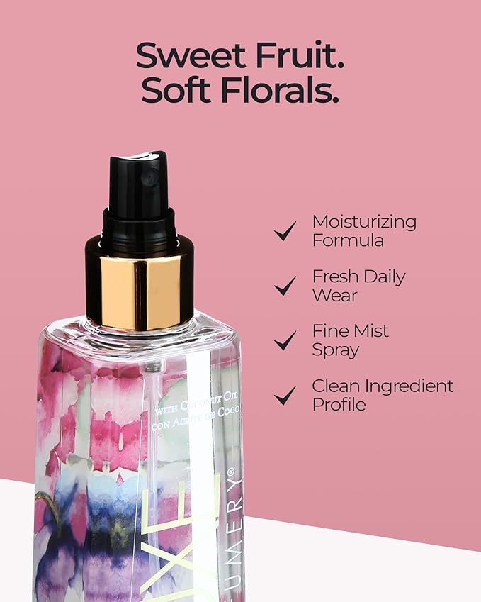 Luxe Perfumery Pura Vida Cassis & Orchid Moisturizing Fragrance Mist – Floral Fruity Body Spray with Cassis, Bulgarian Rose & Vanilla Orchid – Hydrating Skin Mist for Women, Made in USA, 8 Fl Oz