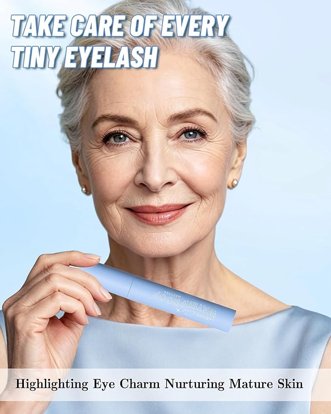 Mascara for Older Women 60 Plus,Black Mascara Volume Length Curling with Thinning Lashes,Waterproof & Long Lasting No Clumping,Hypoallergenic Formula for Sensitive Eyes,Mother's Day Present
