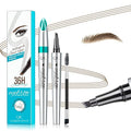 Microblading Eyebrow Pen,QIC Eyebrow 4 Tip Brow Pencil,Long-Lasting Natural Eyebrow Hair,Waterproof Magic Eyebrow Pencil Eyebrow Brush(Light Brown)