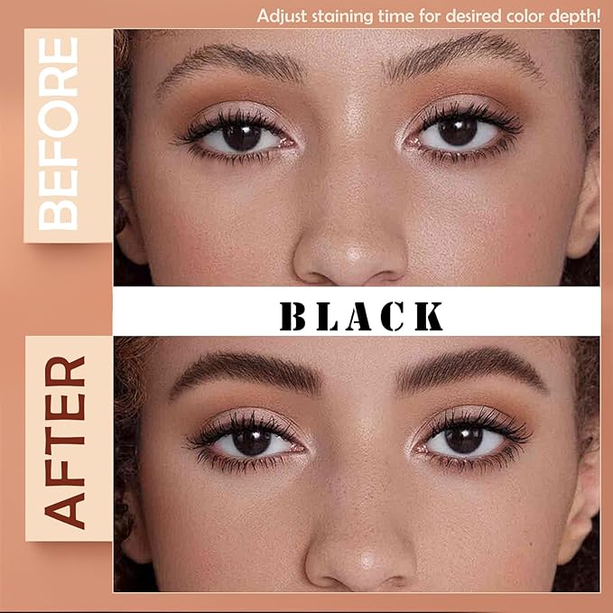 Lash Color Kit, At Home DIY Eyebrow & Eyelash Color Set, Instant Results with Natural Ingredients, Safe & Easy to Use, Temporary Color up to 2 Weeks 7ml (Black)
