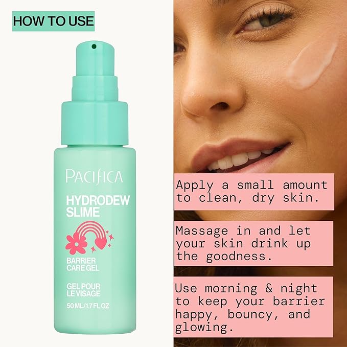 Pacifica Hydrodew Slime Vegan Snail Mucin Barrier Face Moisturizing Gel, Hydrating For Smoothing & Refining Skin, Vegan & Cruelty-Free (Pack of 2)