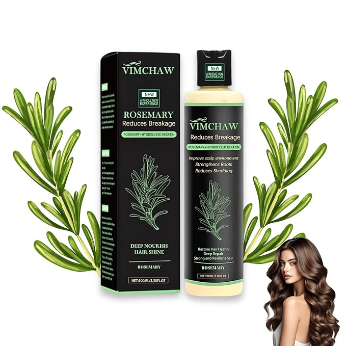 Organic Rosemary Shampoo for Scalp Care - Invigorating Herbal Formula with Mint & Biotin - Strengthening & Volumizing Hair Wash for Thinning Hair, Sulfate-Free (100ml)