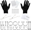 BodyJ4You 36PC PRO Body Piercing Kit - Nose Septum Ear Cartilage Lip Belly Navel Tragus Eyebrow - Surgical Steel 14G 16G BCR CBR Ring Barbell Spike - Tools Needles Gloves Clamps