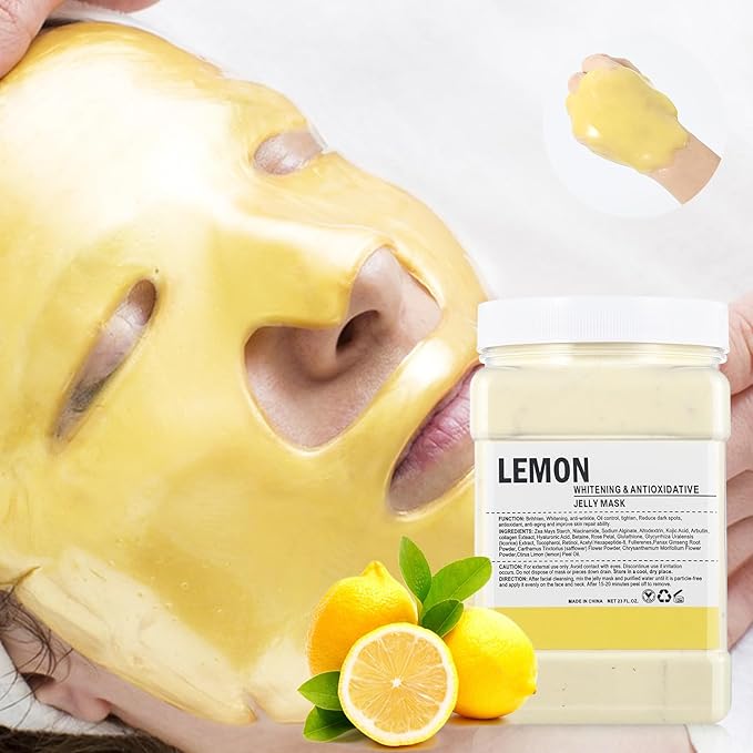 Jelly Masks for Facials Professional,Jelly Face Mask Skincare Hydrating,Jelly Masks Powder for Face Moisturizing,Smoothing,Deep Cleaning,Oil Contral,for All the Skin 23 Fl Oz(Lemon)