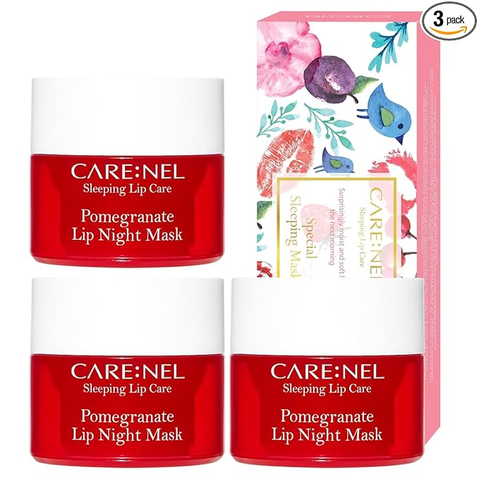 Lip Sleeping Mask Pomegranate 5g (3 Set) - Korean Beauty lips all day long, Lip gloss