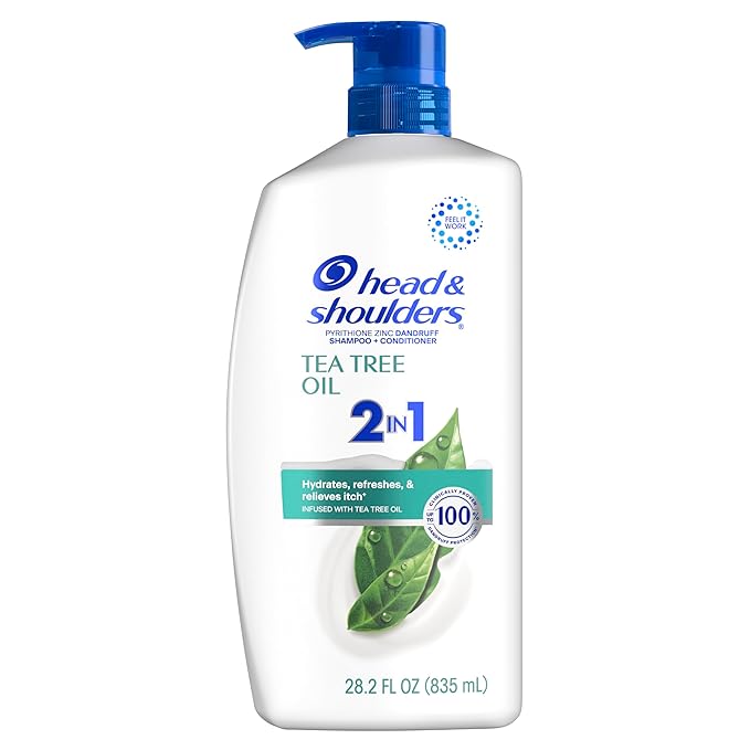Head and Shoulders 2 in 1 Dandruff Shampoo and Conditioner, Anti-Dandruff Treatment, Tea Tree Oil for Daily Use, Paraben Free, 28.2 oz
