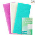 3 Pieces Exfoliating Washcloth Shower Towel African Net Sponge Japanese Wash Cloth Face Exfoliating Sponge Loofah Exfoliating Body Scrubber for Body Exfoliation (Rose Red,White,Green)